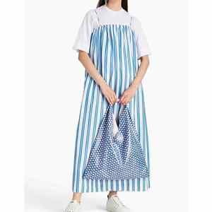 Ganni Striped organic cotton-poplin maxi dress Size 36 Or 6